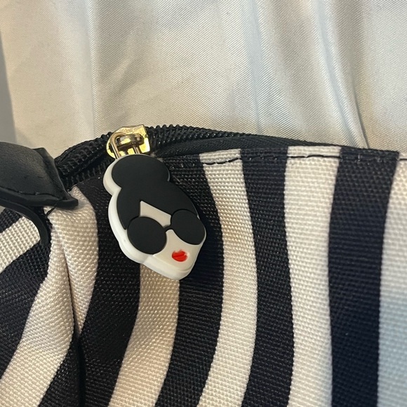 Alice + Olivia Black and White Striped Tote - Picture 2 of 6